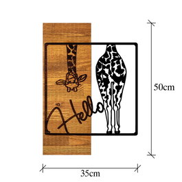 Wallity Hello Accesorio Decorativo de Pared en Negro y Nogal Claro